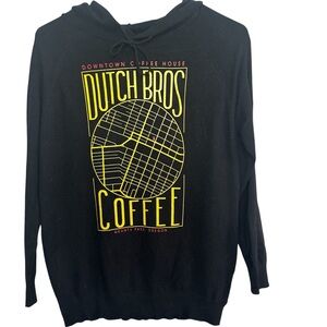 Dutch Bros SMALL Coffee House Black Hoodie Sweater VINTAGE Grants Pass RARE 1992